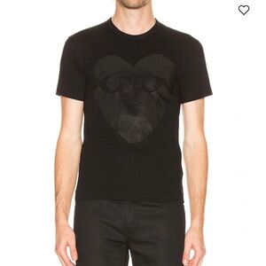 Comme Des Garçons Play Printed Heart Black Graphic T-Shirt size Small